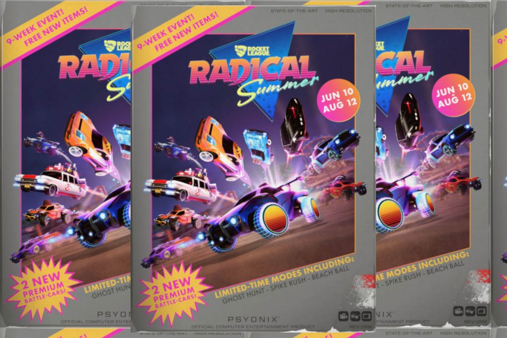 How cool does the Rocket League Radical Summer 1980s Box Art look?